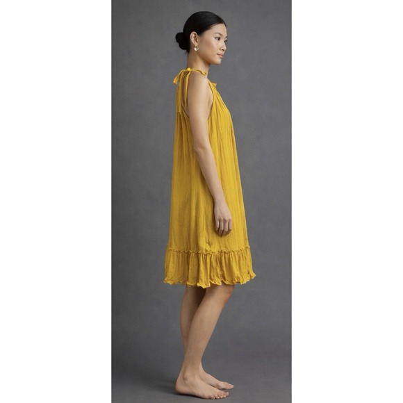 Signature by Robbie Bee Yellow Ruffle Dress Women's Medium - Picture 2 of 9